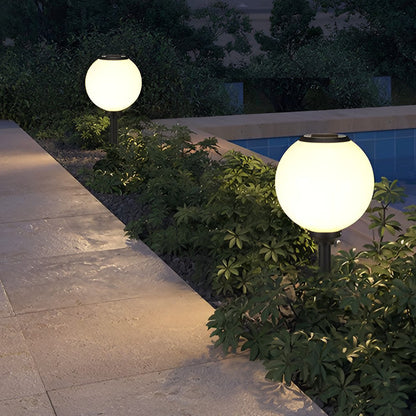 Glass Outdoor Path Light Globe Ball-Shaped LED Solar Light