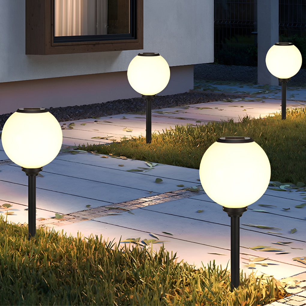 Glass Outdoor Path Light Globe Ball-Shaped LED Solar Light