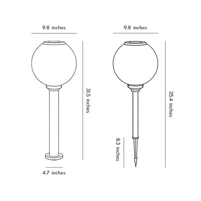 Glass Outdoor Path Light Globe Ball-Shaped LED Solar Light