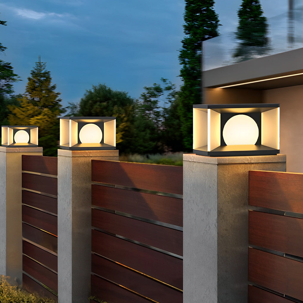Outdoor Pillar Light Square LED Waterproof Modern Light