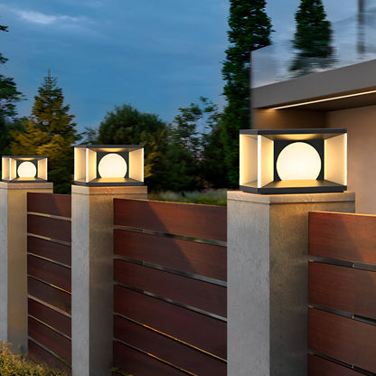 Outdoor Pillar Light Square LED Waterproof Modern Light