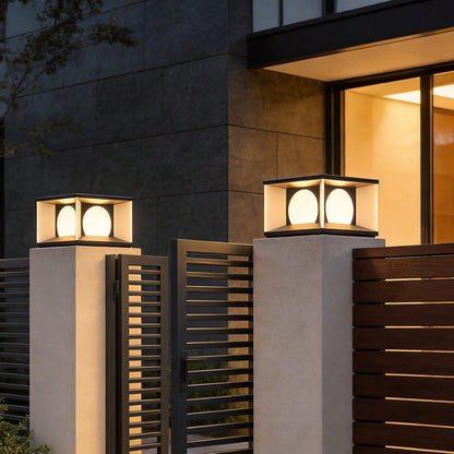 Outdoor Pillar Light Square LED Waterproof Modern Light