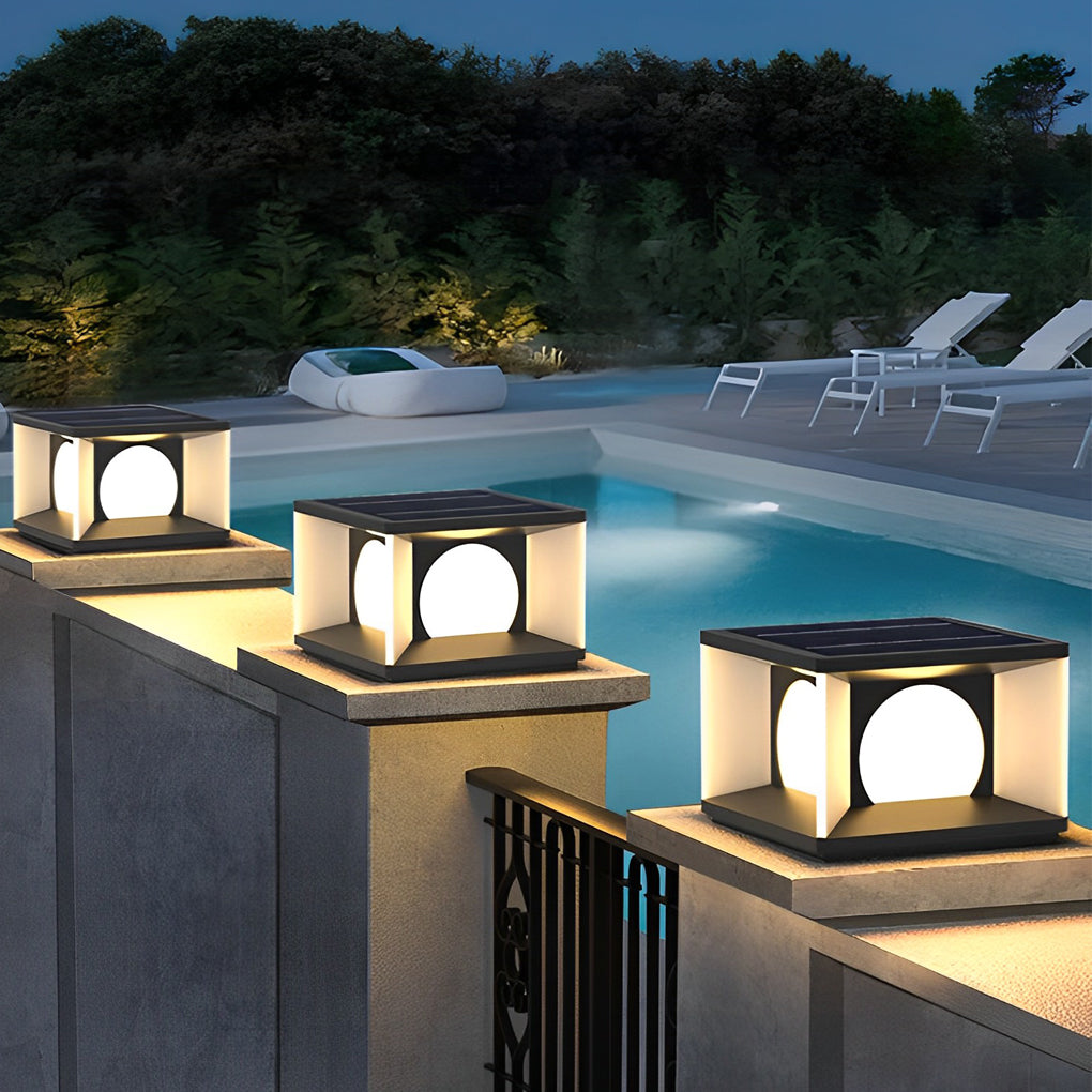 Outdoor Pillar Light Square LED Waterproof Modern Light