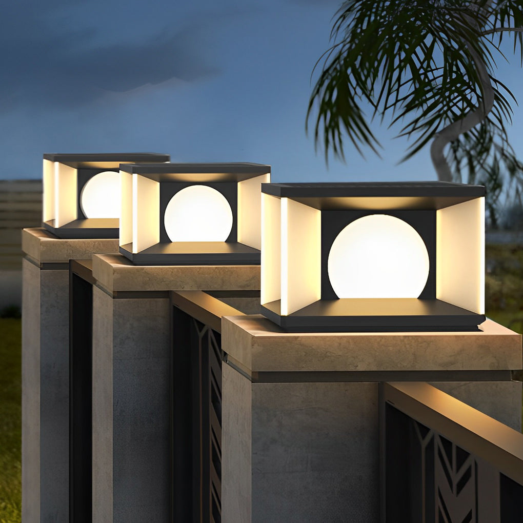 Outdoor Pillar Light Square LED Waterproof Modern Light