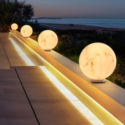 Outdoor Pillar Lights Faux Waterproof Moon Globe Light