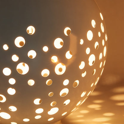 Outdoor Sphere Light Waterproof Round Hollow Metal Modern Light