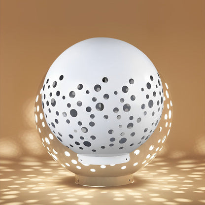 Outdoor Sphere Light Waterproof Round Hollow Metal Modern Light