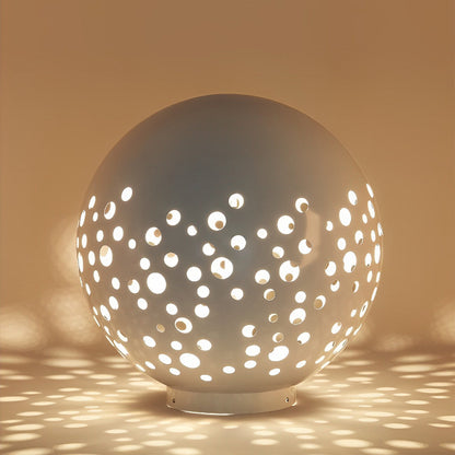 Outdoor Sphere Light Waterproof Round Hollow Metal Modern Light