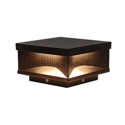Square Outdoor Pillar Lights Stripe Decorative LED Light