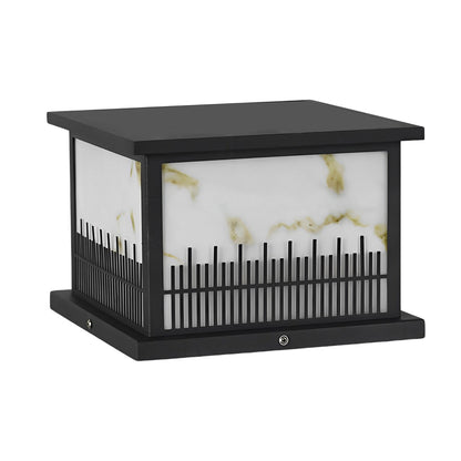 Outdoor Stone Pillar Lights Square Solar Fence Light