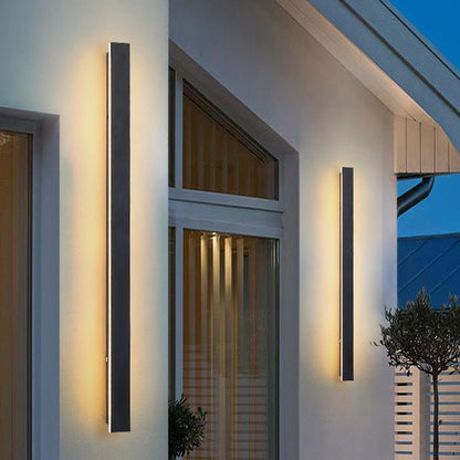 Outdoor Strip Wall Light Black Linear LED – Dimmable Exterior Facade Light for Porch & Driveway