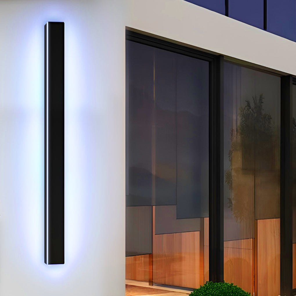 Outdoor Strip Wall Light Black Linear LED – Dimmable Exterior Facade Light for Porch & Driveway