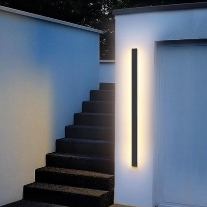 Outdoor Strip Wall Light Black Linear LED – Dimmable Exterior Facade Light for Porch & Driveway