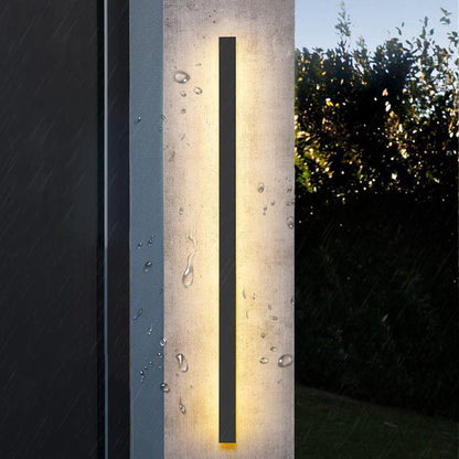 Outdoor Strip Wall Light Black Linear LED – Dimmable Exterior Facade Light for Porch & Driveway
