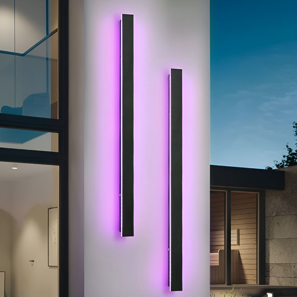 Outdoor Strip Wall Light Black Linear LED – Dimmable Exterior Facade Light for Porch & Driveway