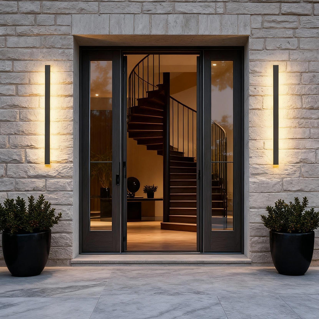Outdoor Strip Wall Light Black Linear LED – Dimmable Exterior Facade Light for Porch & Driveway