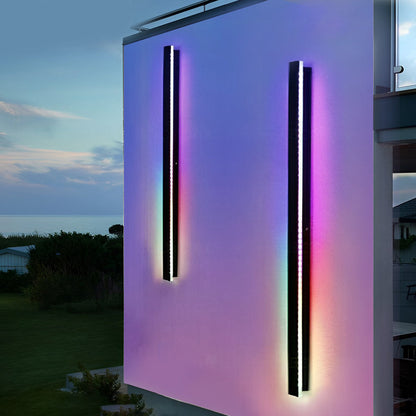 Outdoor Strip Wall Light Black Linear LED – Dimmable Exterior Facade Light for Porch & Driveway