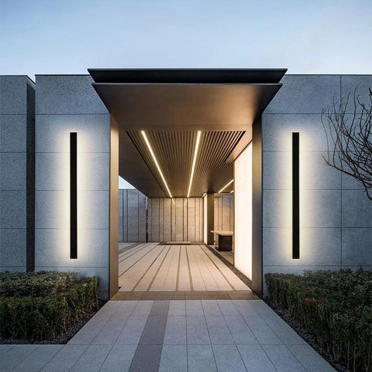 Outdoor Strip Wall Light Black Linear LED – Dimmable Exterior Facade Light for Porch & Driveway