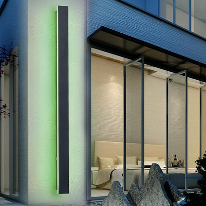 Outdoor Strip Wall Light Black Linear LED – Dimmable Exterior Facade Light for Porch & Driveway