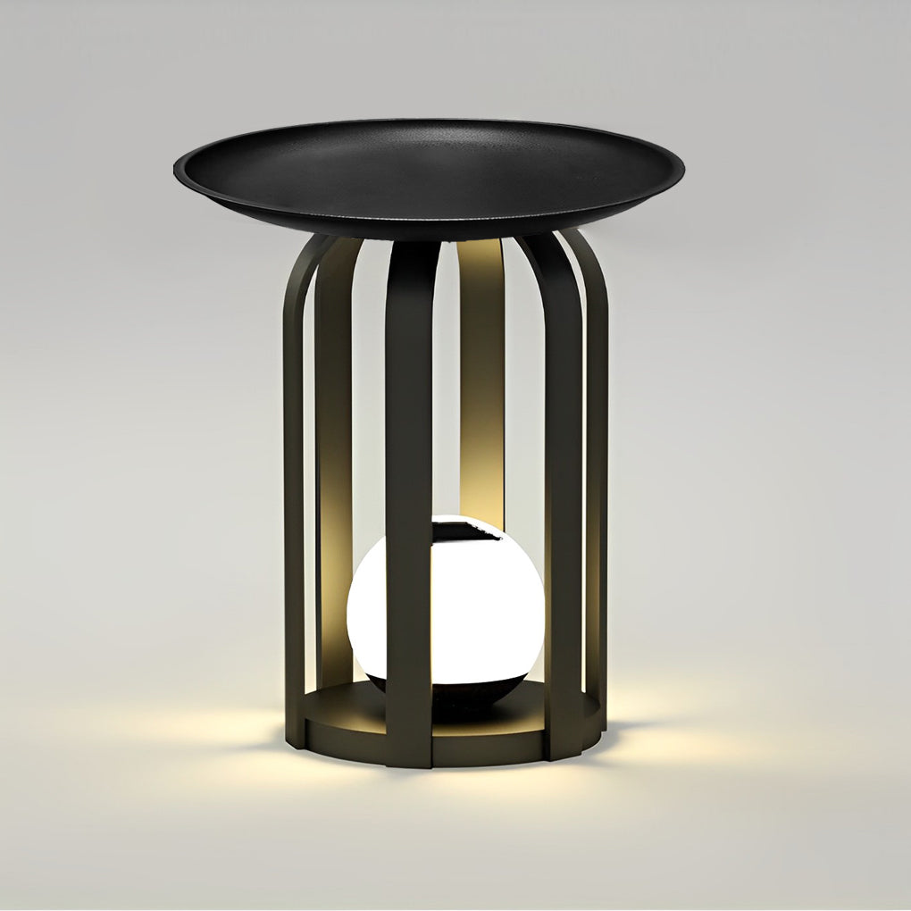 Outdoor Tray Floor Lamp Modern Dual-Function Waterproof Solar Lamp