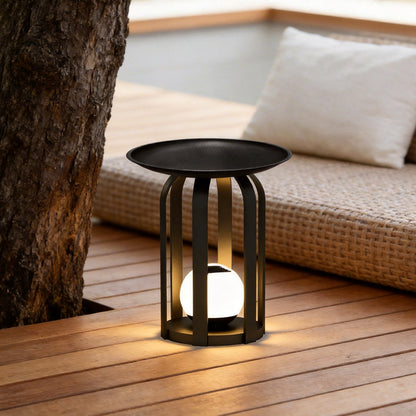 Outdoor Tray Floor Lamp Modern Dual-Function Waterproof Solar Lamp