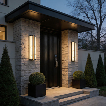 Vertical Wall Light Modern Black LED Waterproof Light