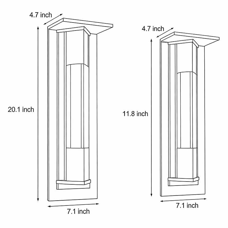 Outdoor Vertical Wall Sconce Waterproof LED Vintage Light