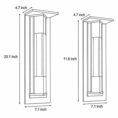 Outdoor Vertical Wall Sconce Waterproof LED Vintage Light