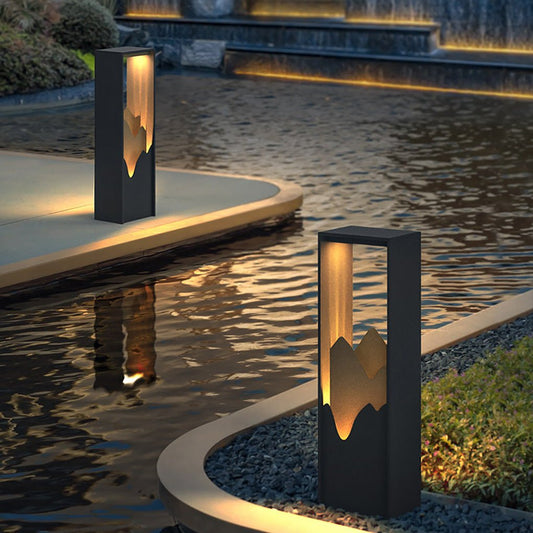Hollow Lawn Lamp Elegant Waterproof Mountain Landscape Path Light