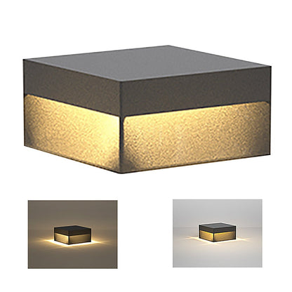 [Open-Box]Square Waterproof LED Solar Modern Outdoor Fence Post Lights Pillar Light