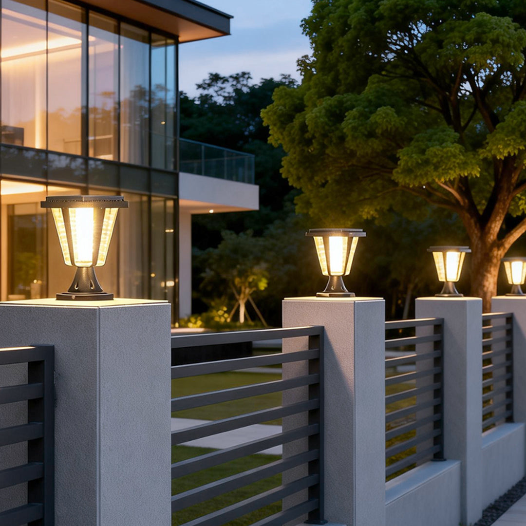Outdoor Waterproof Post Lamp Modern Solar Motion Sensor Light