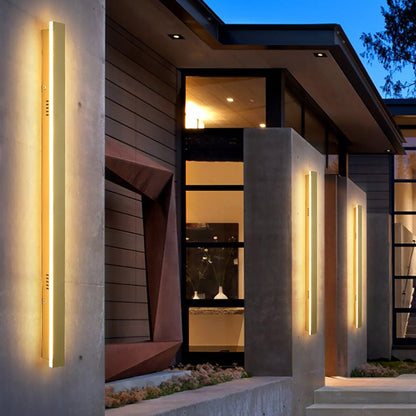 Gold Outdoor Wall Light Outdoor Minimalist Linear LED Light