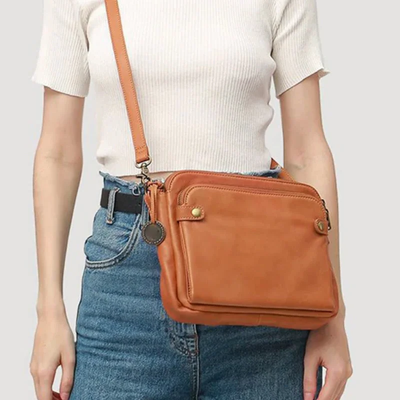 3-Layer Crossbody Leather Shoulder Bag – Convertible Clutch Purse for Women, Travel & Everyday Use