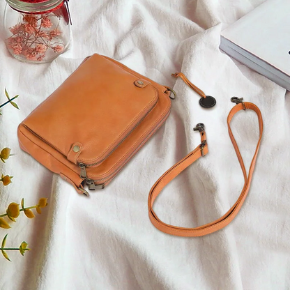 3-Layer Crossbody Leather Shoulder Bag – Convertible Clutch Purse for Women, Travel & Everyday Use