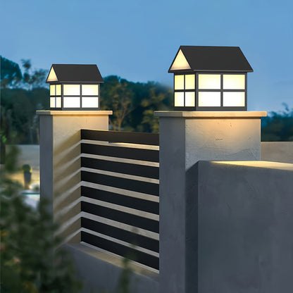Gate Pillar Top Lights House-Shaped Outdoor Metal Light