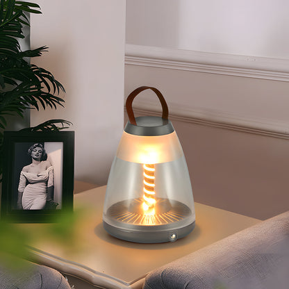 Spiral LED Outdoor Table Lamp – Battery-Powered Rechargeable Portable Patio Light with Touch Control