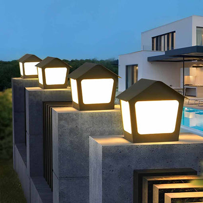 Patio Pillar Lights LED Waterproof Black Modern Light