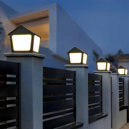 Patio Pillar Lights LED Waterproof Black Modern Light