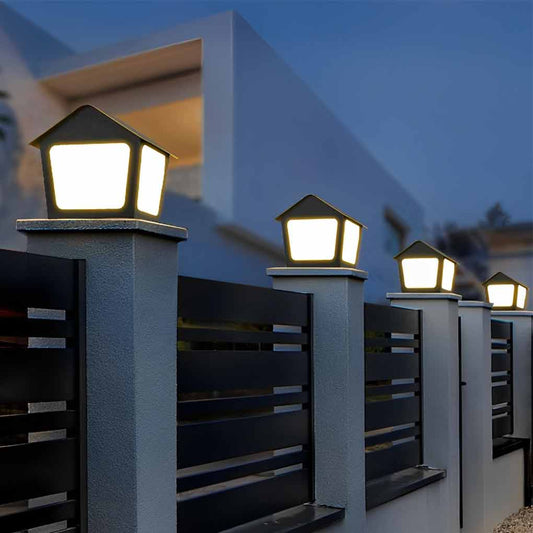 Patio Pillar Lights LED Waterproof Black Modern Light