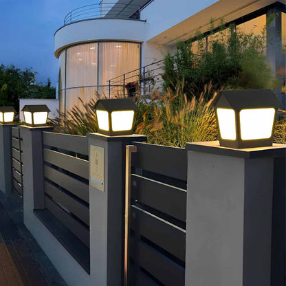 Patio Pillar Lights LED Waterproof Black Modern Light