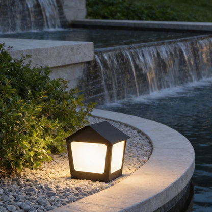 Patio Pillar Lights LED Waterproof Black Modern Light