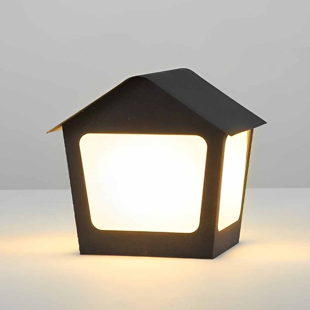 Patio Pillar Lights LED Waterproof Black Modern Light
