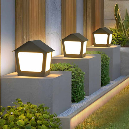 Patio Pillar Lights LED Waterproof Black Modern Light