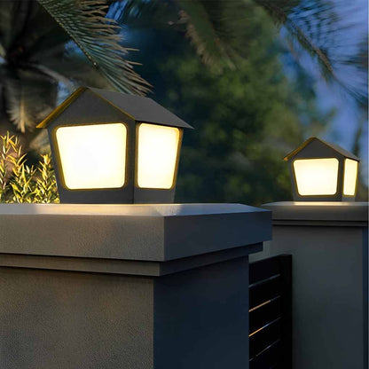 Patio Pillar Lights LED Waterproof Black Modern Light