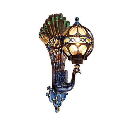 Peacock Wall Light Waterproof Retro European – Die-Cast Aluminum Outdoor Sconce for Garden & Entryway