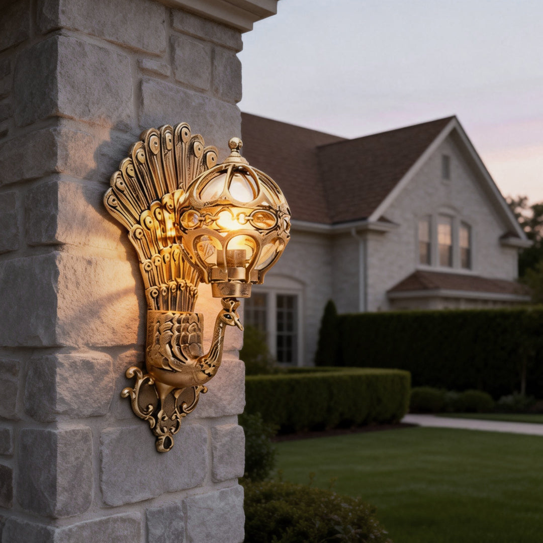 Peacock Wall Light Waterproof Retro European – Die-Cast Aluminum Outdoor Sconce for Garden & Entryway