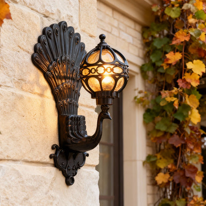 Peacock Wall Light Waterproof Retro European – Die-Cast Aluminum Outdoor Sconce for Garden & Entryway