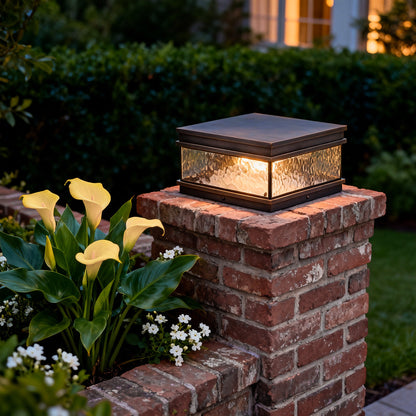 Pillar Mount Light Outdoor Square Courtyard Gate Lamp