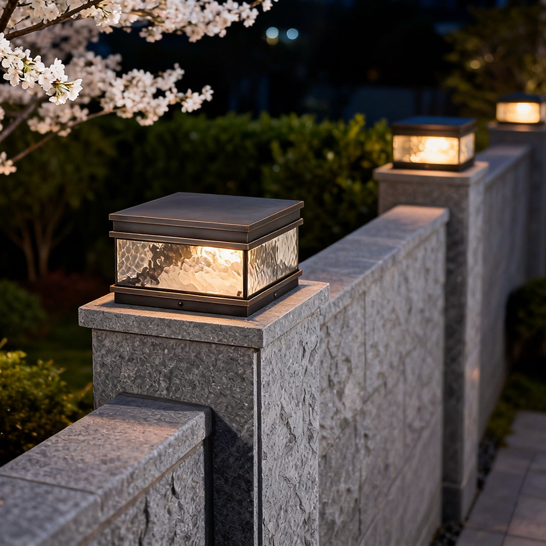 Pillar Mount Light Outdoor Square Courtyard Gate Lamp