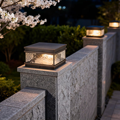 Pillar Mount Light Outdoor Square Courtyard Gate Lamp